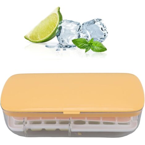 Silicone Ice Cube Tray with Lids, Ice Cube Trays with Ice Storage Box, 24 Freezer Ice Cube Rack Set, Squeeze Spoon, Ice Maker, Ice Tray (1/5)