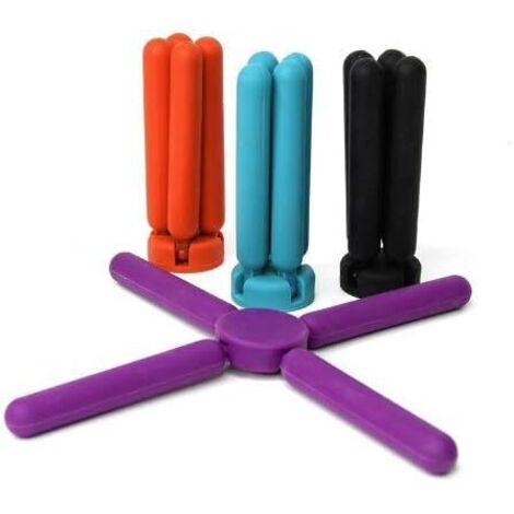 Goodchancemuk Silicone Foldable Coasters Set of 4 Cross Shape Heat Insulation Cups Pots Plates Plates (1/5)