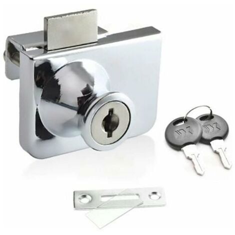 Glass Door Lock, Showcase Lock, Double or Single Opening Security Locks, for 5-8mm Glass Door, Separate Key No Drilling, Zinc Alloy