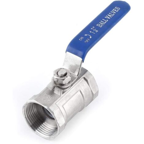 Stainless Steel SS 304 BSP Female Threaded Ball Valve - Lever Handle Ball Valve - Manual On/Off Control - Reduced Port,DN32 (1-1/4") (1/5)
