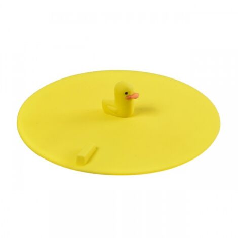 Silicone Bathtub Stopper - Shower Drain Deodorant - 15cm - Anti-Cockroach Flat Suction Cup Cover - for Kitchen, Bathroom - Yellow Duck 1Pcs (1/5)