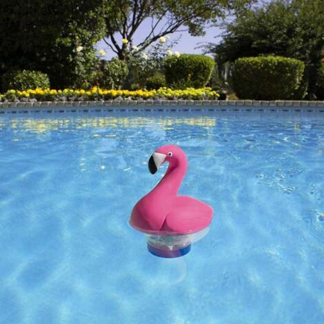 Floating Pool Dispenser - Chlorine and Bromine Diffuser, Floating Spa Doser, Floating Chlorinator for Outdoor Pools, Flamingo Chemical Dispenser (1/5)