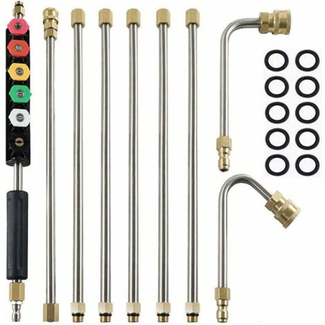 Pressure Washer Extension Bars, 4000PSI High Pressure Washers Telescopic Replacement Lance Tips Cleaning Tools for Washing Roof Windows (1/5)
