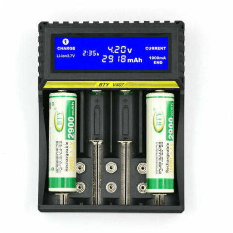 Battery Charger Multifunctional Battery Charger BTY407 18650 Li-ion/Ni-MH/Ni-Cd/5 AA/7 AAA/9V Battery Charger, (1/4)