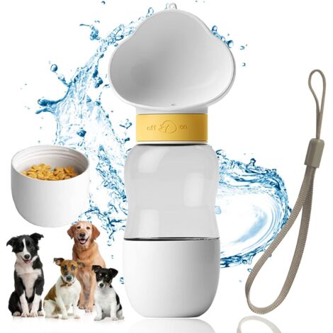 Portable Water Dispenser, 360ml+200ml Dog Travel Water Bottle, Wet and Dry Dog Water Bottle, Portable Travel Water Bottle for Dog, Cat, Pets. (1/5)