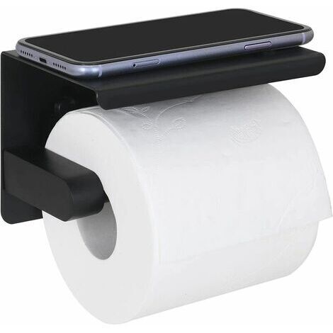 Toilet Paper Holder Toilet Paper Holder SUS 304 Stainless Steel for Toilet WC (Black) (1/5)