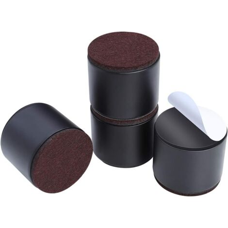 2" Furniture Risers Carbon Steel Self-Adhesive Heavy Duty Furniture Risers - 2" Height to Beds, Sofas, Cabinets - Supports 20 lbs - Black Round (1/5)