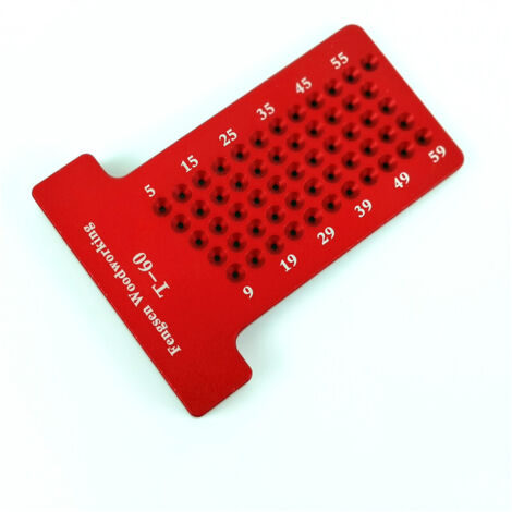 T60 Type Aluminum Alloy Scriber, Precision Marking Ruler T-Measuring Ruler, T-Ruler Measuring Tool, Woodworking Ruler (Red) (1/5)