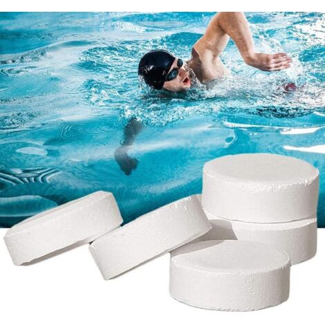 50 tablets Swimming Pool Tablets, Chlorine Tablets, Instant Disinfection for pools and bathtub,110g (1/5)
