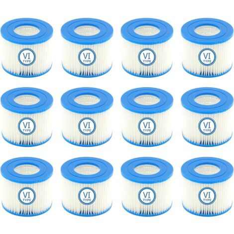 Spa Filter VI Swimming Pool Replacement Filter Cartridges for Bestway Flowclear for Swimming Pool Filter for Bestway VI, for Miami, for Vegas, for Monaco Size 6-58323 (12 PCS) (1/5)