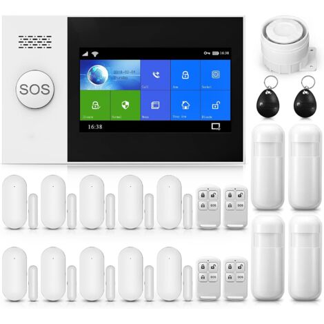 Wireless Home Alarm System, Wi-Fi Security System with 4.3" Wireless Full Touch Screen Works with Alexa and Google for Home, Apartment (1/5)