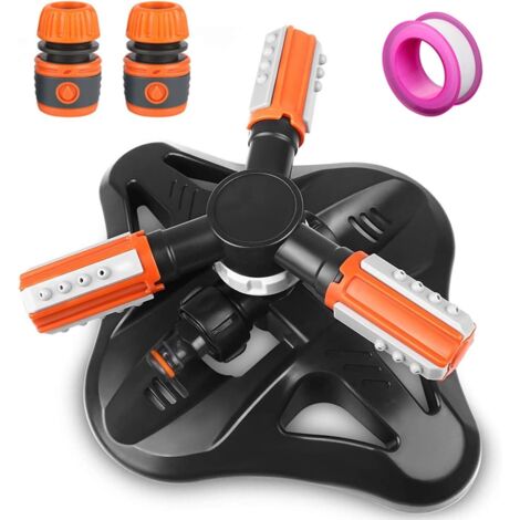 Garden Sprinkler, 360° Rotatable Automatic Lawn Sprinkler with 3 Arms and 36 Integrated Nozzles, Automatic Irrigation for Garden Watering, Lawn, Lawn Hose, Adjustable Sprinkler (1/5)