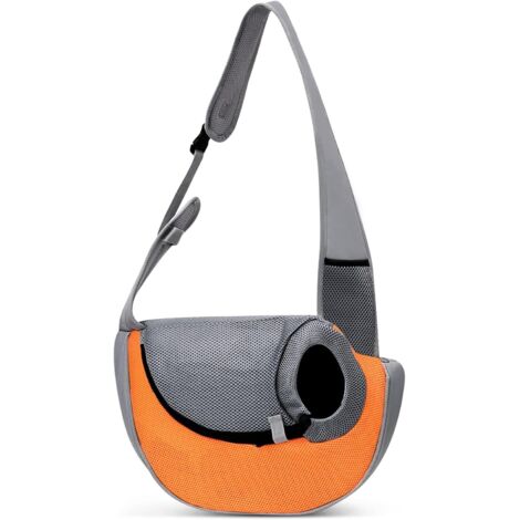 Cat Dog Carrier Bag Portable Pet Bags Breathable Shoulder Bag Travel Hiking Camping for Small Cat Small Dog Orange (1/5)