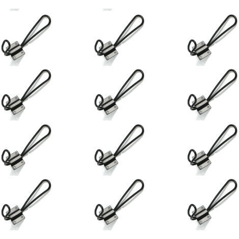12 Pieces Coat Hooks- Black Metal Coat Hooks Coat Rack Storage Hook for Bathroom Kitchen Bedroom (1/5)