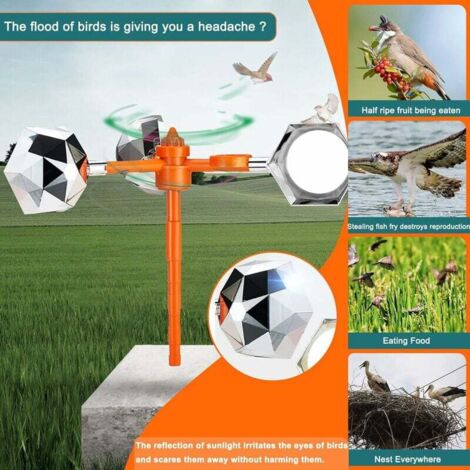 Bird Scarer, Bird Repellent - Reflective Bird Repellent - 288 Reflective Surfaces - Suitable for Garden, Farm, Orchard or Ponds (1/5)