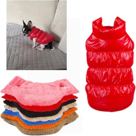 Waterproof Dog Coat Winter Jacket Quilted Padded Dog Down Jacket Pet Large Matching Clothes Red XL Chest:55-57cm (1/5)
