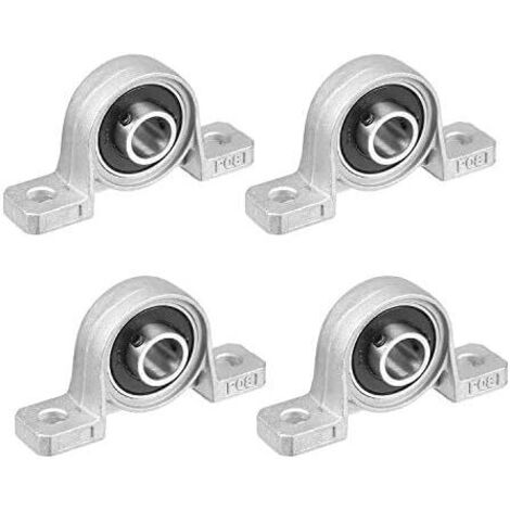 4 Pcs Ball Bearings, Pillow Block Bearings, KP08 8mm Bore Zinc Alloy Inner Ball Mounted Pillow Block Insert Bearing, Flange Ball Bearings (1/5)