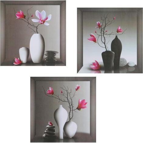 3 Pack Wall Stickers, 3D Wall Stickers Living Room Potted Plant Bonsai, 3D Self-Adhesive Wall Stickers, For Smooth Wall Surface In Living Room, Bedroom, Kitchen, Etc. (1/5)