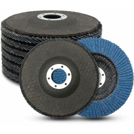 Flap Discs, 125 mm Flap Discs, 40/60/80/120 Grit, Disc Compartments, Abrasive Discs for Removing Burrs, Polishing, Rust, Finishing - Blue 8PCS - (1/5)