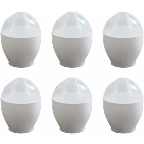 Microwave Egg Cooker Egg Poacher Microwave Egg Boiler Egg Poacher Kitchen Utensils Egg Containers 6 Pieces (White)