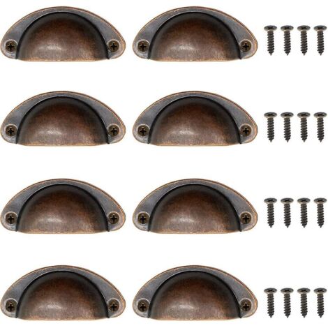 pieces of old-fashioned handles, antique furniture handles, semi-circular drawer handles, kitchen cabinets, wardrobes, doors (1/2)