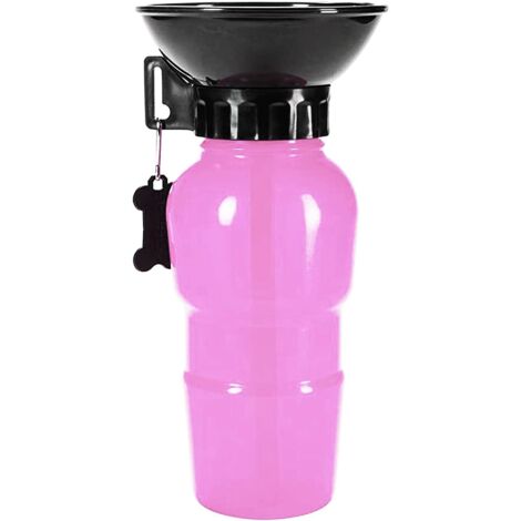 500ML Dog Water Bottle, Portable Dog Water Bottle, Portable Pet Water Bottle, Used for Camping, Walking, Hiking (Pink) (1/5)