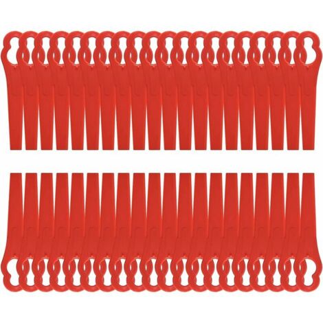 120 Pcs Red Lawn Mower Blades Replacement Plastic Blades 8.5cm Plastic Lawn Mower Blades for Garden and Lawn Grass Trimmer (120 Pcs) H208 (1/5)