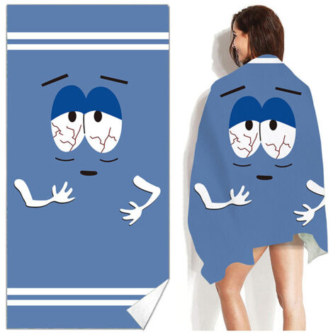 160x80cm Reversible Microfiber Beach Towel (Big Blue Eyes), Quick Dry Beach Towel, Lightweight Portable Travel Towel (1/5)