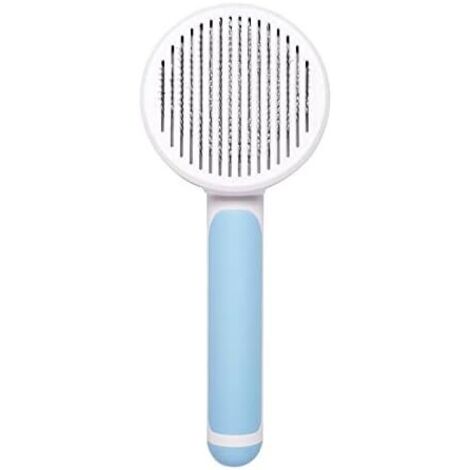 Brush for Dogs and Cats - Self-Cleaning Dead Hair Brush for Cats and Dogs with Long Short Hair to Effectively Remove Up to 95% of Dead Hair and Tomentose Hair Undercoat Tangles Dead (Blue) (1/5)