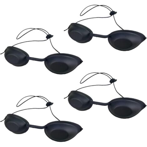 4 Pieces Tanning Glasses, Solarium Glasses, LED Safety Glasses, UV Protection Safety Glasses, for LED Light Therapy, IPL Hair Removal, UV Protection (1/5)