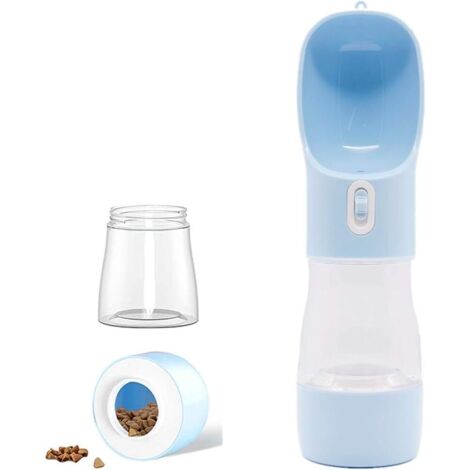 Dog Water Bottle, Portable Water Dispenser for Dog Food Bowl Puppy Cat Pets Travel Water Drink Bottle (Blue) (1/5)