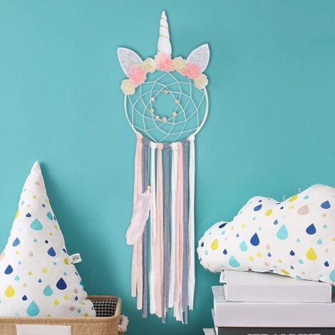 Unicorn Dream Catcher, Pink Dreamcatcher Handmade Dreamcatcher Handmade Dream Catcher for Girls Kids Bedroom Wall Hanging Decoration Blessing Gift (1/5)