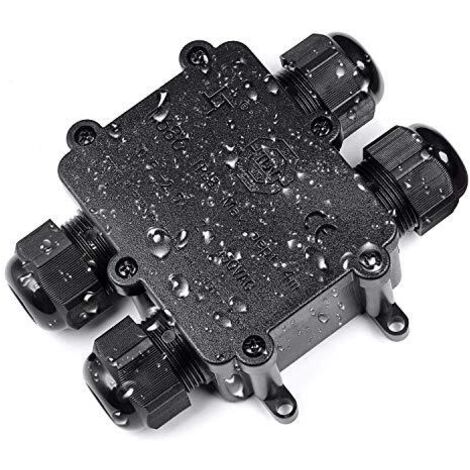 Junction box IP68 - Waterproof cable connector - large 4 way junction box - Outdoor electrical junction box - M25 cable gland - Diameter 4 mm - 14 mm ABS + PVC, TÜV, VDE (1/5)