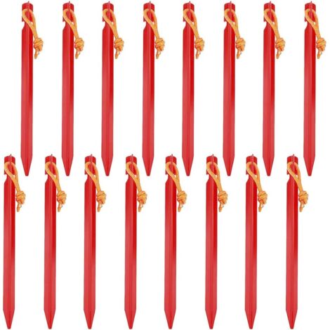 20 Pieces Aluminum Alloy Tent Stakes with Drawstring, Ground Stakes, Tent Hooks, Metal Tent Stakes, Ideal for Garden, Tent (1/5)