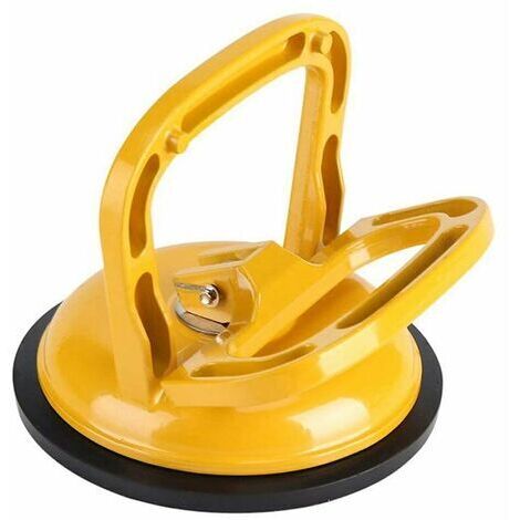 Heavy Duty Single Suction Cup, Glass Suction Vacuum Lifter/Aluminum Suction Cup Lifters/Professional Glass Lifter, Extractor Removal Tool,Yellow (1/5)