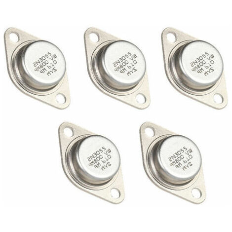 5pcs High Quality 2N3055 NPN Power Transistors TO-3 Metal Case 15A/60V Set of 5 Transistors (1/4)