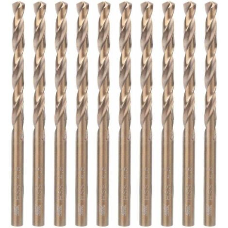 Short 10pcs High Speed Steel Twist Drill Bits HSS Drill Bits Drilling Tool for Stainless Steel Iron Plate Wood (4.5mm) (1/5)