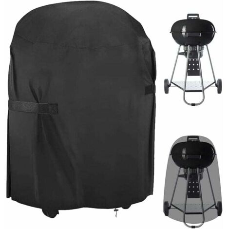 Barbecue Cover, Round Barbecue Cover, Outdoor Barbecue Protection, Barbecue Cover Fits Most Grills, 77 x 90 cm, Black (1/5)