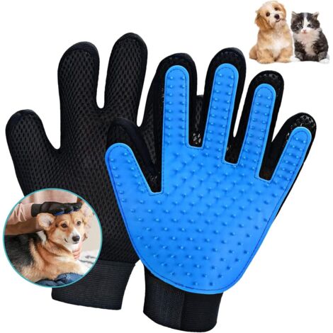 Pet Grooming Glove, 1 Pair Cat Brush Glove, Silicone Grooming Glove, Dog Grooming Glove, Massage Grooming Glove, Effective Tool for Removing Fallout Pet Hair (1/5)
