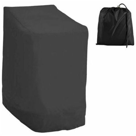 Waterproof 210D Oxford Fabric Garden Chair Cover, Stackable Chair Cover, Outdoor Armchair Cover Against Weather 120x65x65x80cm (Black) (1/5)