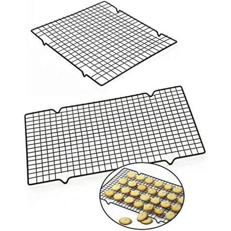 Cake Cooling Rack, 2 Pieces Rectangular Cooling Rack, Stainless Steel Cooling Rack, Mesh Cooling Racks, for Cakes, Cooling Desserts (1/5)