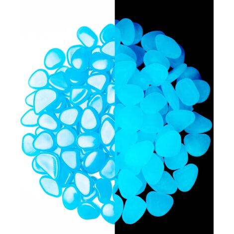 Glow Stone, 300pcs Blue Glow Pebbles, Artificial Pebbles Stones, for Outdoor Garden Aquarium Paths Kid's Room (1/5)
