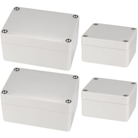 Pieces Waterproof Junction Boxes, Junction Box, Outdoor Electrical Waterproof Project Enclosure, Plastic Cable Connection Box for Electronic Component - 2 Sizes/White (1/5)