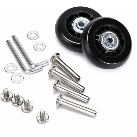 Caster Set of 2 Rubber Swivel Replacement Wheels 60 x 18 mm (1/5)