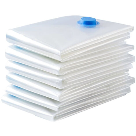 6 Pieces 70x50cm Compression Bag Reusable Vacuum Storage Cover for Mattress, Tent, Duvets, Bedding, Pillows (1/5)