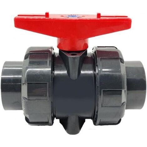 Swimming Pool Valve Double T-Handle Shut-Off Valve with Double Joint 1.5inch Cleaning and Maintenance Equipment Tools (1/5)
