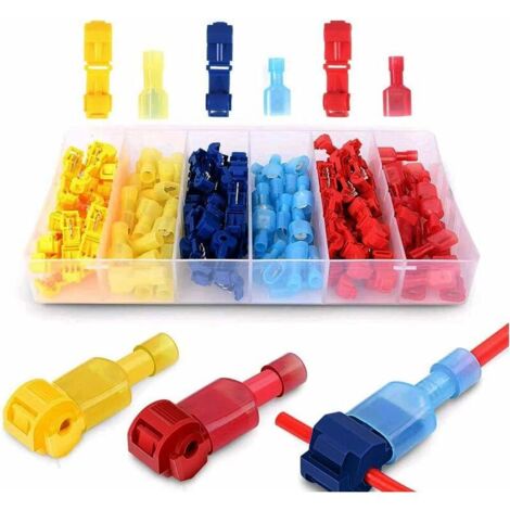 120Pcs T Tap Connector Electrical Terminals, Quick Connector for Car Motorcycle Wire Connection Set (Red/Blue/Yellow) (1/5)