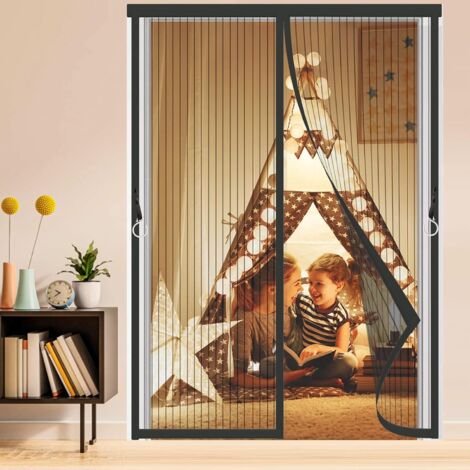 Magnetic Mosquito Net Magnetic Door 110x240 - Black Anti Mosquito Magnet with Durable Mesh, Automatic Closing Mosquito Door Curtains, Fly Screen for Children and Pets (1/5)