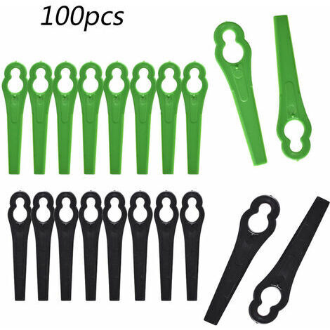 Pack of 100 Replacement Plastic Blades, Large Hole 11.2mm, Small Hole 7mm - 50 green + 50 black, L83-11.27mm (1/5)