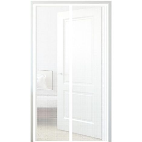 Magnetic Mosquito Net Door, 140x220cm (55.11x86.61in) Ultra Fine Mesh Anti-insect Window, Magnetic Self-closing, for Balcony Door, Perfect Easy Installation,White-a (1/5)